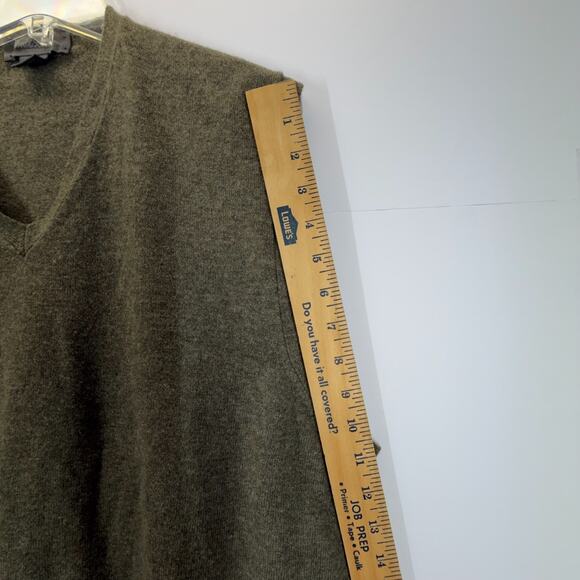 Brooks Brothers 100% Cashmere Knit Sweater Vest Green V Neck Men Size XL Preppy - Picture 4 of 10
